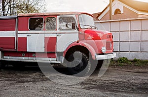 Old Red vintage automobile Mercedes-Benz