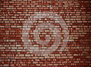 Old red weathered bricks wall grunge vintage style background