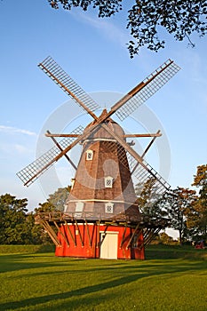 Old red windmill