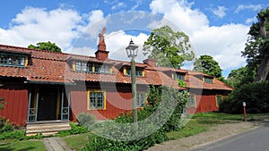 Old red wooden swedish house