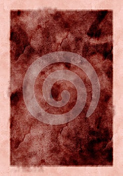 Old red wrinkled paper background with frame for digital scrappbooking