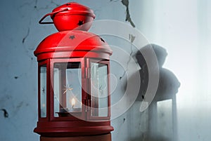 Old red xmas lantern
