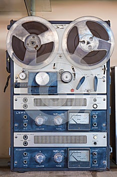 Old reel to reel recording machine .filtered image.