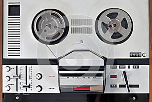 Old reel to reel tape recorder and player