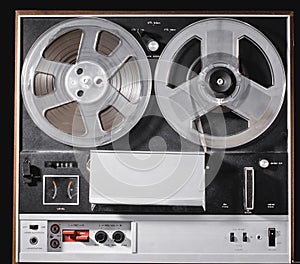 Old reel to reel tape recording equipment