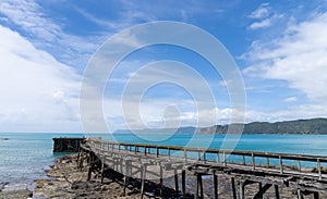 Old remains Hicks Bay wharf photo