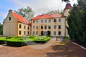 Old renaissance Krokowa castle in northern Poland.