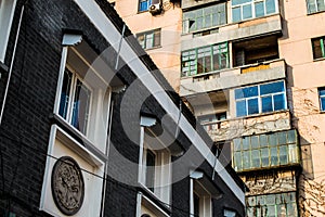 Old and Renovated Apartment Buildings in Juxtaposition, Beijing, China