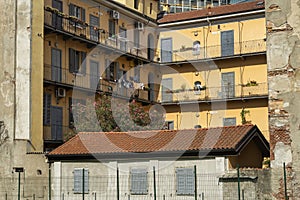 Old residential building in Milan