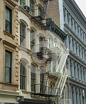 Old residential building in Soho district, New York City