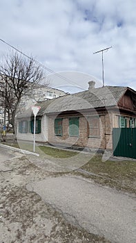 Old residential Ukrainian house, small town