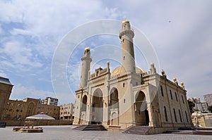 Old, restored mosque `Teze Pir` in Baku