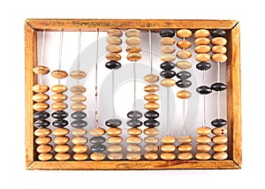 Old retro abacus isolated