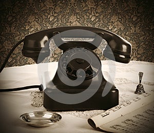 Old retro bakelite telephone
