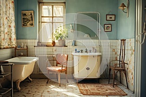 Old retro bathroom interior