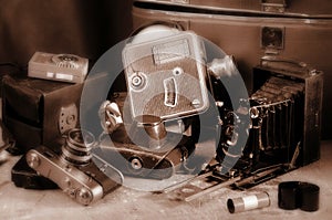 Old retro cameras