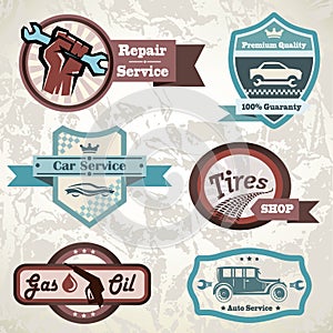 Old retro car emblem