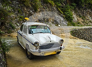 Old retro car parked