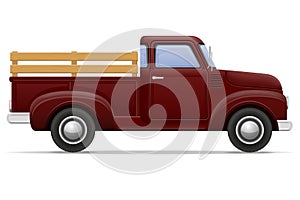 Old retro car pickup vector illustration