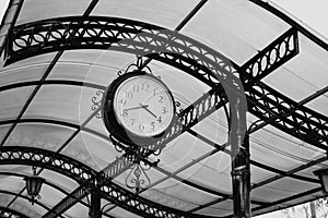 Old retro clock of one central station