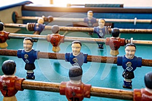 Old retro figures for playing table football