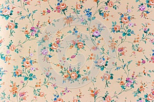 Old retro floral wallpaper, background, backgroun