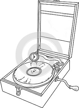 Old retro gramophone