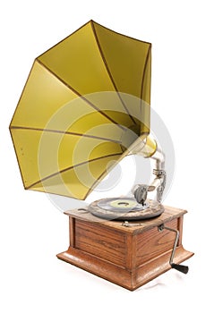 Old retro gramophone cutout