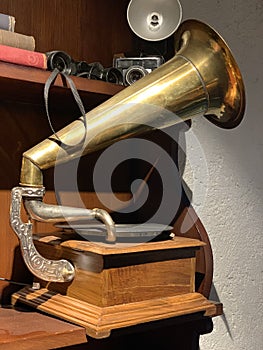 An Old Retro Gramophone or Phonograph