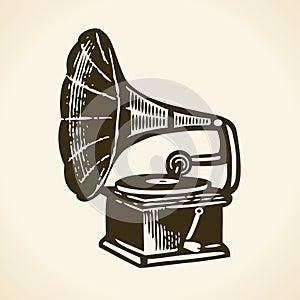 Old retro gramophone