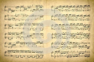 Old grunge sheet with music notes