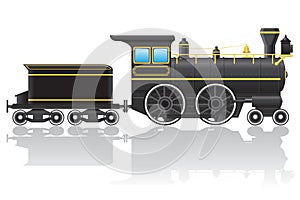 Old retro locomotive vector illustration