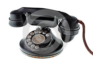 Old retro phone isolated