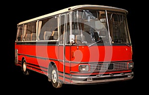 Old retro red bus.
