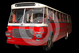 Old retro red bus.