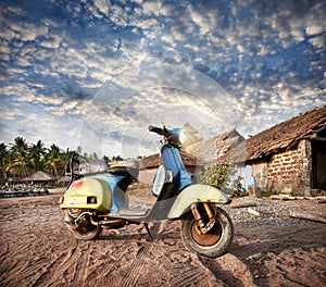 Old retro scooter in India