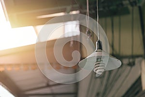 Old retro style twist light bulb hanging