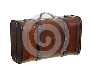 Old Retro Suitcase Standing Upright photo