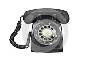 old retro telephone isolated on white