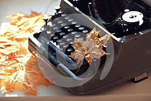 Old retro typewriter