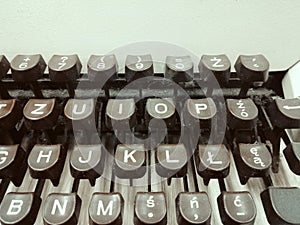 Old retro typewriter keyboard