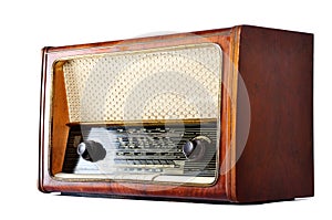 Old, retro, vintage radio, isolated on white
