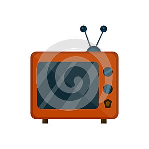 Old retro vintage tv. vector flat cartoon