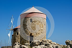 Old Rhodes windmills, Greece