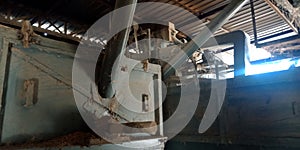 old rice mill machinery plant with dust