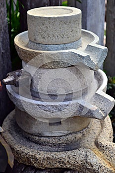 Old rice stone grinder