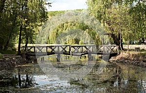 Old rickety Wooden Bridge in Hungary photo