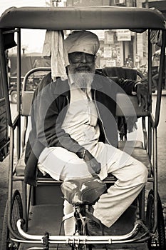 Old rickshaw driver of Amritsar, Punjab, India
