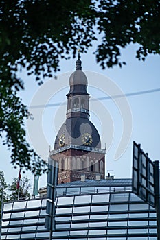 The iconic dome of Riga Cathedral in Riga, Latvia