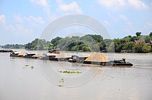 Old river cargo boats